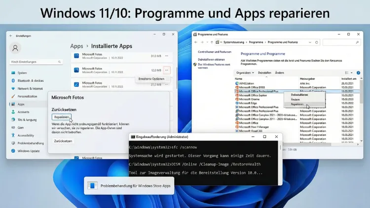 Windows 11/10: Programme und Apps reparieren | Anleitung