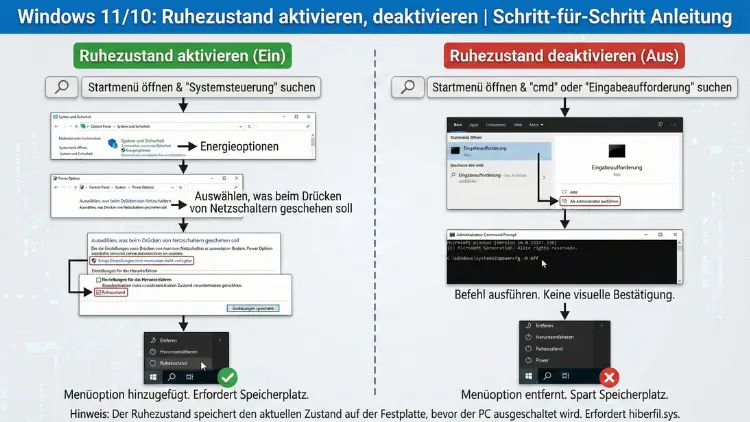 Windows 11/10: Ruhezustand aktivieren, deaktivieren | Anleitung