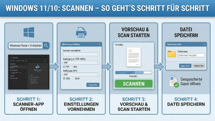 Windows 11/10: Scannen – so geht’s Schritt für Schritt