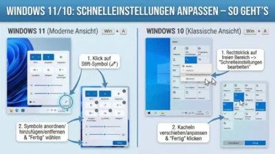 Windows 11/10: Schnelleinstellungen anpassen – so geht’s