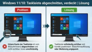 Windows 11/10: Taskleiste abgeschnitten, verdeckt | Lösung
