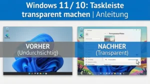 Windows 11/10: Taskleiste transparent machen | Anleitung