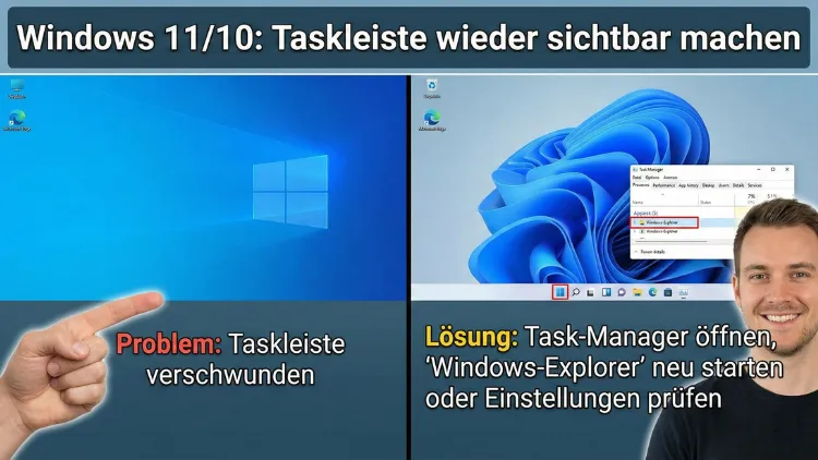 Windows 11/10: Taskleiste wieder sichtbar machen – so geht’s