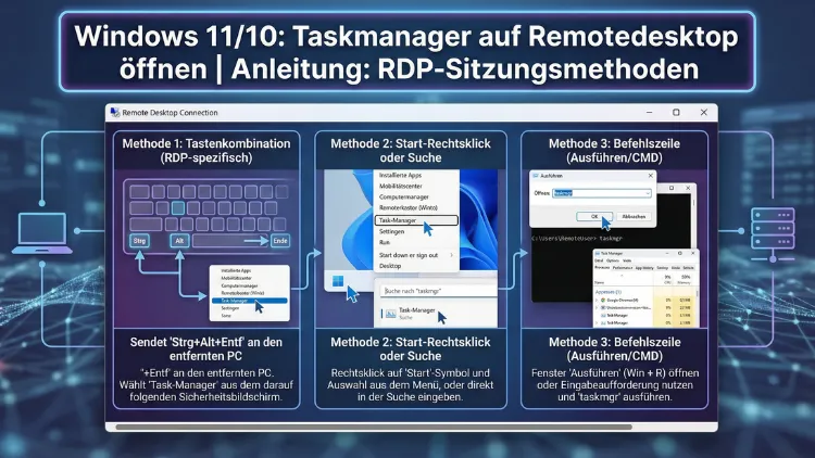 Windows 11/10: Taskmanager auf Remote-Desktop starten, öffnen | Anleitung