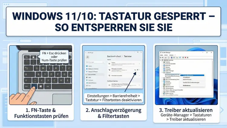 Windows 11/10: Tastatur gesperrt – so entsperren Sie sie