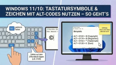 Windows 11/10: Tastatursymbole und Zeichen mit ALT-Codes nutzen – so geht’s