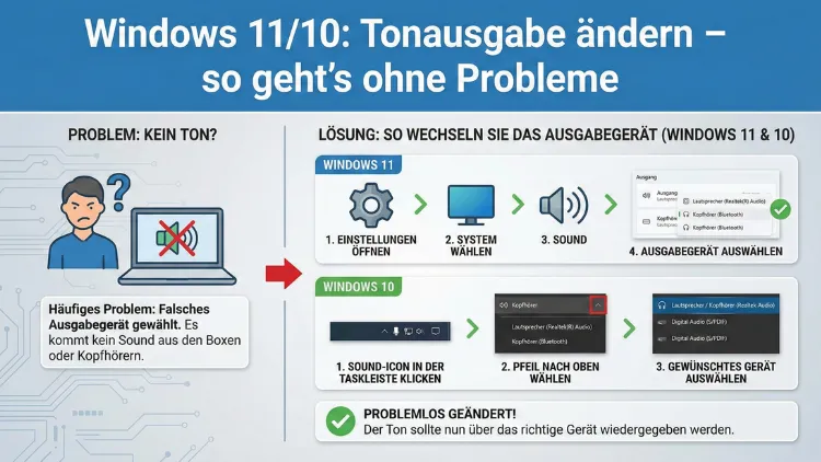 Windows 11/10: Tonausgabe ändern – so geht’s ohne Probleme