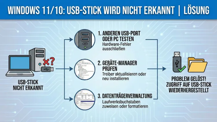 Windows 11/10: USB-Stick wird nicht erkannt | Lösung