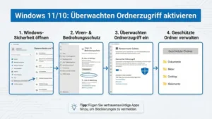 Windows 11/10: Überwachten Ordnerzugriff aktivieren – so geht’s