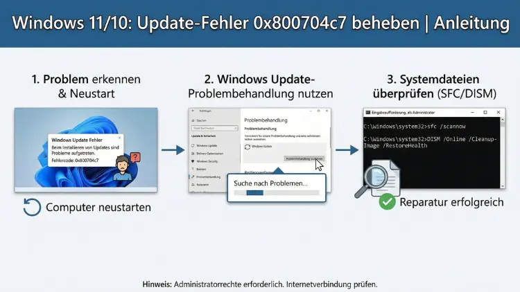 Windows 11/10: Update-Fehler 0x800704c7 beheben | Anleitung