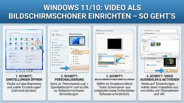 Windows 11/10: Video als Bildschirmschoner einrichten – so geht’s