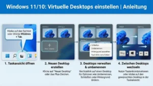 Windows 11/10: Virtuelle Desktops einstellen | Anleitung