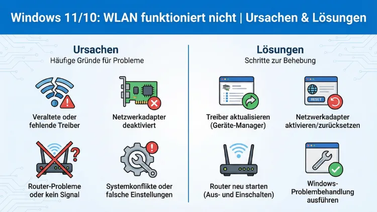 Windows 11/10: WLAN funktioniert nicht | Ursachen & Lösungen