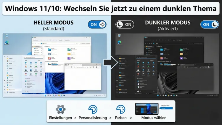 Windows 11/10: Wechseln Sie jetzt zu einem dunklen Thema – so geht’s
