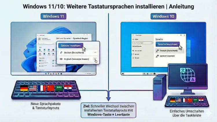 Windows 11/10: Weitere Tastatursprachen installieren | Anleitung