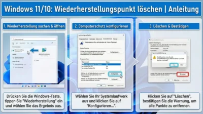 Windows 11/10: Wiederherstellungspunkt löschen | Anleitung