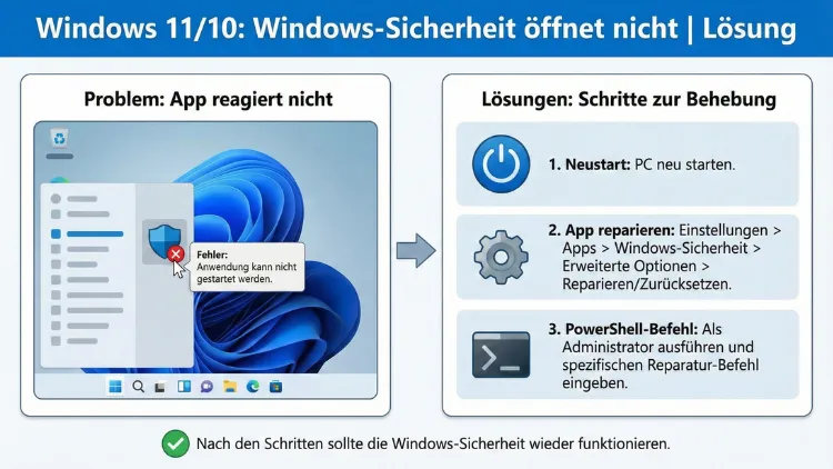 Windows 11/10: Windows-Sicherheit öffnet nicht | Lösung
