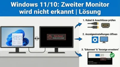 Windows 11/10: Zweiter Monitor wird nicht erkannt | Lösung