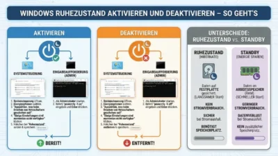 Ruhezustand in Windows 11 und 10 aktivieren und deaktivieren