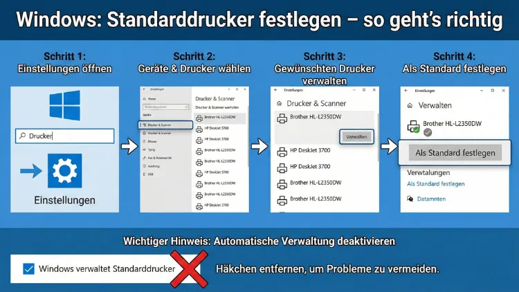 Windows: Standarddrucker festlegen – so geht’s richtig