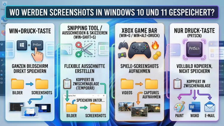 Wo werden Screenshots in Windows 10 und 11 gespeichert?