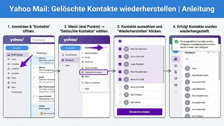 Yahoo Mail: Gelöschte Kontakte wiederherstellen | Anleitung