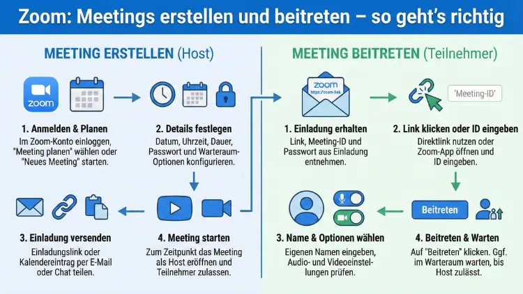 Zoom: Meetings erstellen und beitreten – so geht’s richtig