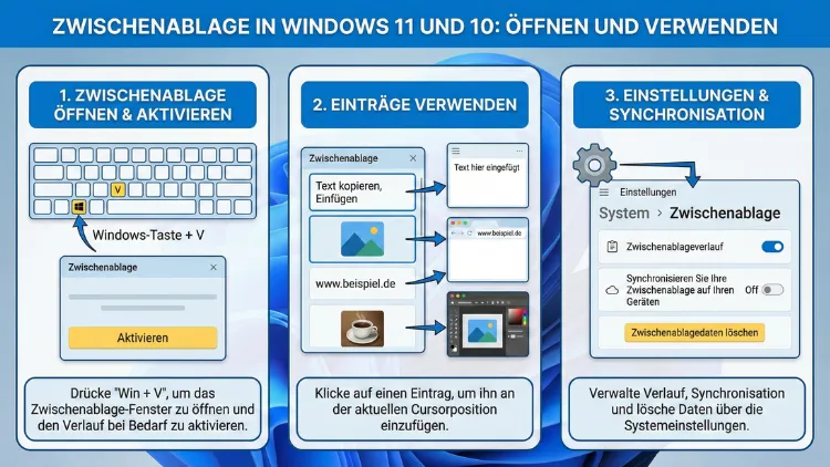 Zwischenablage öffnen und verwenden – Windows 11 und 10
