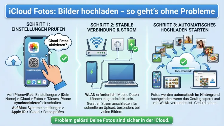 iCloud-Fotos: Bilder hochladen – so geht’s ohne Probleme