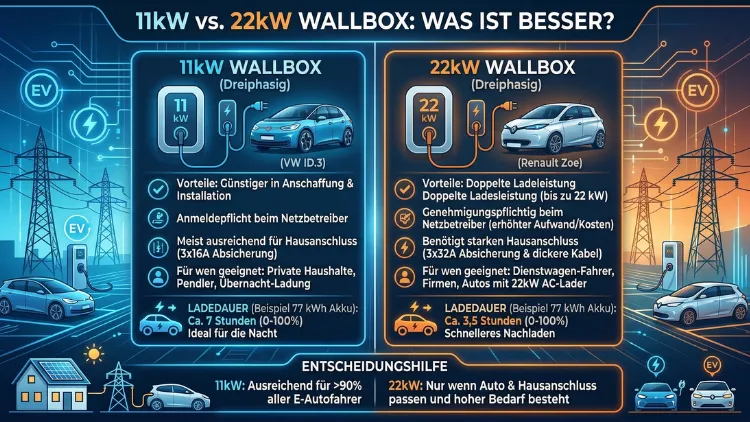 11kW oder 22kW Wallbox: Was ist besser? Einfach erklärt