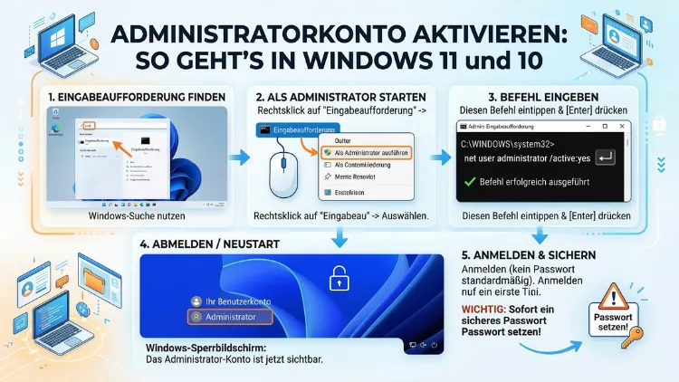 Administratorkonto aktivieren: So geht’s in Windows 11 und 10