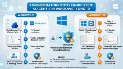 Administratorkonto einrichten: So geht’s in Windows 11 und 10