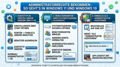 Administratorrechte bekommen: So geht’s in Windows 11 und Windows 10