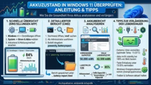Akkuzustand in Windows 11 überprüfen – Anleitung + Tipps