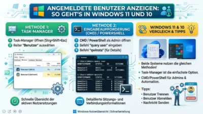 Angemeldete Benutzer anzeigen: So geht’s in Windows 11 und 10