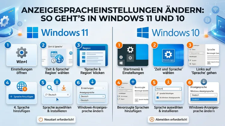 Anzeigespracheinstellungen ändern: So geht’s in Windows 11 und 10