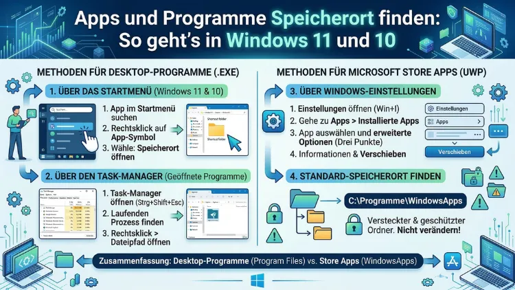 Apps und Programme Speicherort finden: So geht’s in Windows 11 und 10