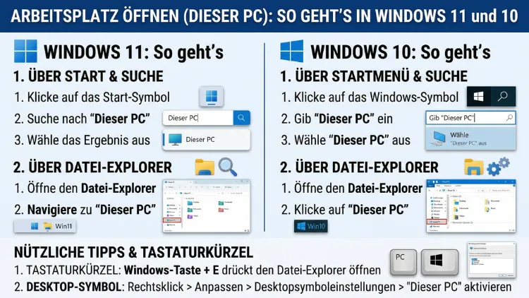 Arbeitsplatz öffnen (Dieser PC): So geht’s in Windows 11 und 10