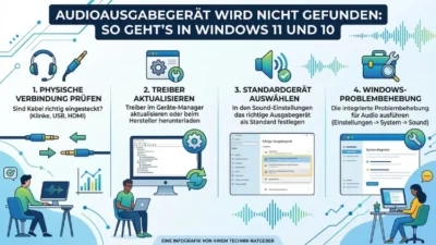 Audioausgabegerät wird nicht gefunden: So geht’s in Windows 11 und 10