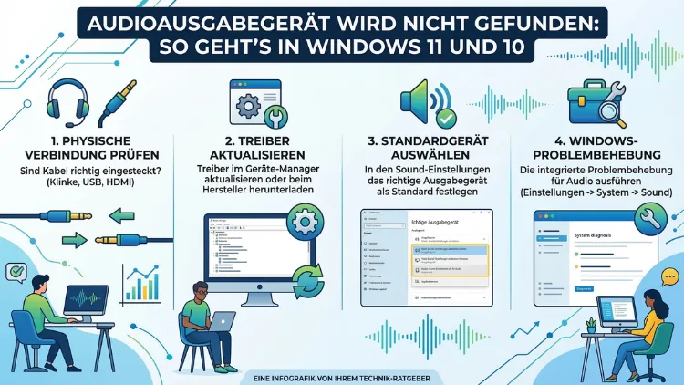 Audioausgabegerät wird nicht gefunden: So geht’s in Windows 11 und 10