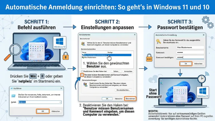 Automatische Anmeldung einrichten: So geht’s in Windows 11 und 10