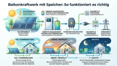 Balkonkraftwerk mit Speicher: So funktioniert es richtig
