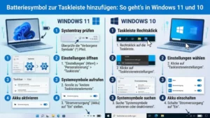 Batteriesymbol zur Taskleiste hinzufügen: So geht’s in Windows 11 und 10