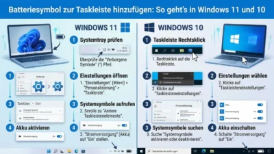 Batteriesymbol zur Taskleiste hinzufügen: So geht’s in Windows 11 und 10
