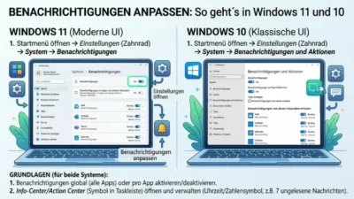 Benachrichtigungen anpassen: So geht’s in Windows 11 und 10