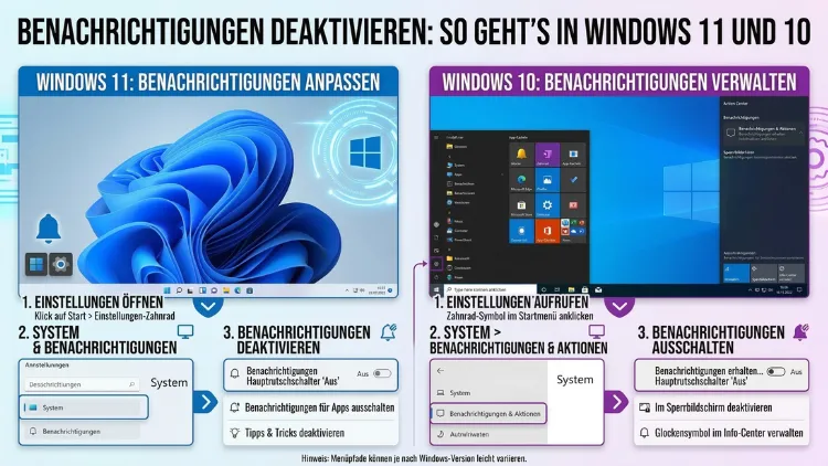 Benachrichtigungen deaktivieren: So geht’s in Windows 11 und 10