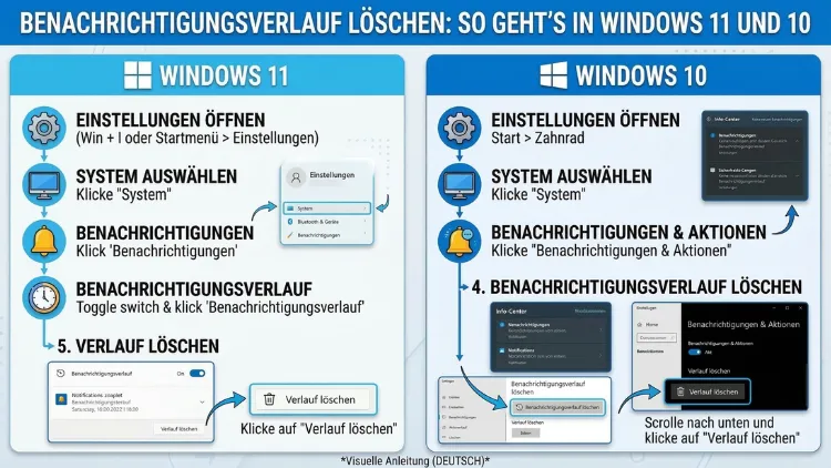 Benachrichtigungsverlauf löschen: So geht’s in Windows 11 und 10