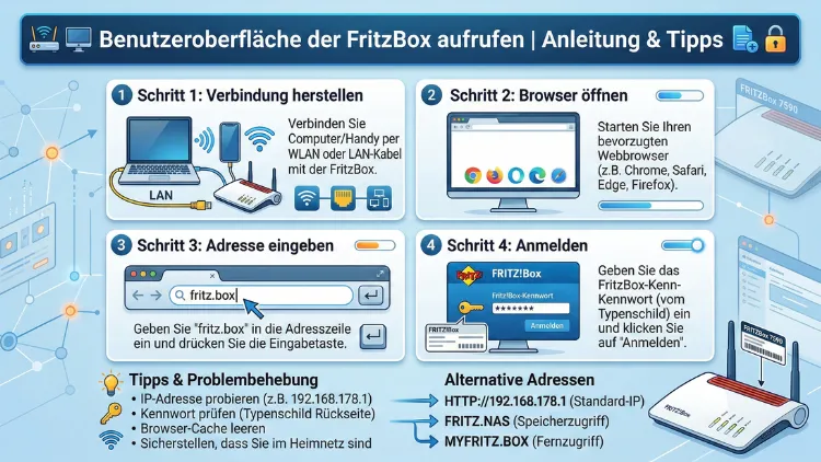 Benutzeroberfläche der FritzBox aufrufen | Anleitung & Tipps