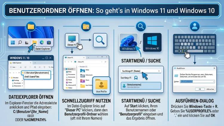 Benutzerordner öffnen: So geht’s in Windows 11 und Windows 10