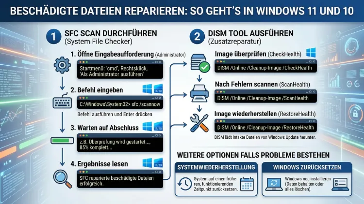 Beschädigte Dateien reparieren: So geht’s in Windows 11 und 10